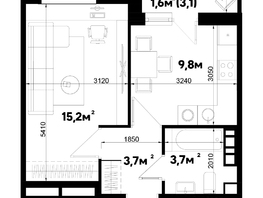 Продается 1-комнатная квартира ЖК Sport Village (Спорт деревня), 2.4, 34  м², 6686400 рублей