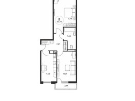 Продается 2-комнатная квартира ЖК Гринсайд, 4.1-4.3, 53.6  м², 16540000 рублей