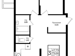 Продается 3-комнатная квартира ЖК Клубный квартал Европа, 9, литера 2, 85.39  м², 14468481 рублей