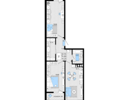 Продается 2-комнатная квартира ЖК Резиденция морей, корпус А, 74.2  м², 16902760 рублей