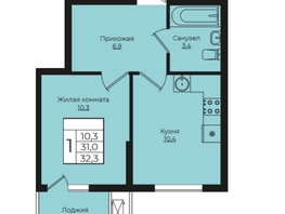 Продается 1-комнатная квартира ЖК Клубный квартал Европа 6, литера 1, 32.3  м², 7601482 рублей