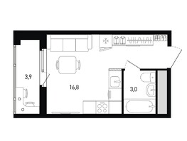 Продается Студия ЖК Левенцовка Парк, литер 8.1, 21.8  м², 3164706 рублей