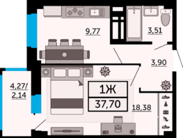 Продается 1-комнатная квартира ЖК Four Premiers (Фор Примьерс), 1, 37.7  м², 6861400 рублей