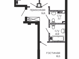 Продается 2-комнатная квартира ЖК Театрал, 69.9  м², 17125500 рублей