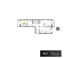 Продается 2-комнатная квартира ЖК Рекорд 2, литера 1, 69.3 м², 13111560 рублей