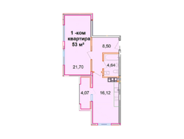 Продается 1-комнатная квартира ЖК Южный Парк, литер А, 52.36  м², 9058280 рублей