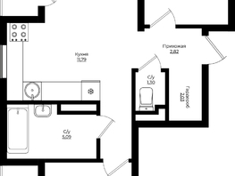 Продается 2-комнатная квартира ЖК Клубный квартал Европа, 9, литера 3, 70.17  м², 13169505 рублей