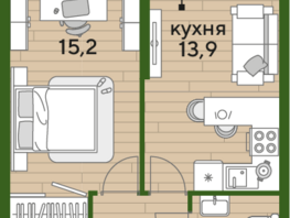 Продается 1-комнатная квартира ЖК DOGMA PARK (Догма парк), литера 18, 39.8 м², 6322549 рублей