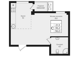 Продается Студия ЖК Клубный квартал Европа 6, литера 3, 36  м², 7141680 рублей