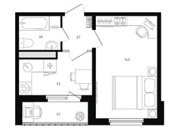 Продается 1-комнатная квартира ЖК Левенцовка Парк, лит 8-11 стр.1, сек.1,2,3, 32.6  м², 3674020 рублей