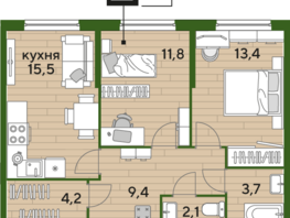 Продается 2-комнатная квартира ЖК DOGMA PARK (Догма парк), литера 20, 60.1 м², 8371690 рублей