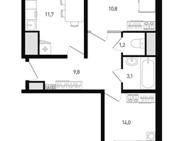 Продается 2-комнатная квартира ЖК 5 элемент Аске, лит 5-11 стр.1, сек.1,2,3,4, 52.3  м², 6683940 рублей