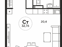 Продается Студия ЖК Гринсайд, 5.1-5.5, 32.79  м², 5860000 рублей