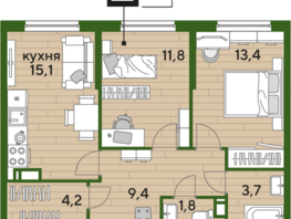 Продается 2-комнатная квартира ЖК DOGMA PARK (Догма парк), литера 1, 59.4 м², 8749620 рублей