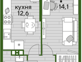 Продается 1-комнатная квартира ЖК DOGMA PARK (Догма парк), литера 20, 37.5 м², 5924100 рублей