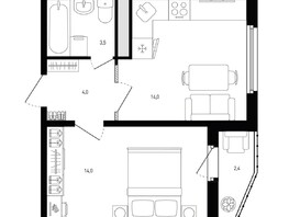 Продается 1-комнатная квартира ЖК Левенцовка Парк, лит 8-11 стр.2, сек.4,5, 36.7  м², 4818710 рублей