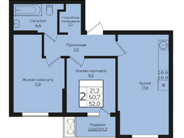 Продается 2-комнатная квартира ЖК Клубный квартал Европа 6, литера 1, 52  м², 10090080 рублей