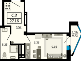 Продается Студия ЖК Royal Towers (Роял Тауэрс), литер 1, 27.16  м², 4101160 рублей