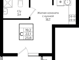 Продается Студия ЖК Клубный квартал Европа 6, литера 7, 23.8  м², 5447820 рублей