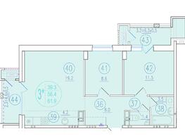 Продается 3-комнатная квартира ЖК Состояние, литера 1, 61.9  м², 11575300 рублей