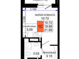 Продается Студия ЖК Октябрь Парк, 1.2, 21.89  м², 3392950 рублей