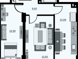 Продается 2-комнатная квартира ЖК Сердце Ростова 2, литер 8, 55.25  м², 8121750 рублей