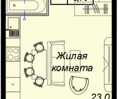 Продается 1-комнатная квартира ЖК Чайные холмы, 30.5  м², 11126000 рублей