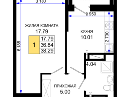 Продается 1-комнатная квартира ЖК Октябрь Парк, 1.2, 38.29  м², 5360600 рублей