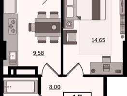 Продается 1-комнатная квартира ЖК Легенда Ростова, литер 10, 37.47  м², 5095920 рублей