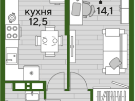 Продается 1-комнатная квартира ЖК DOGMA PARK (Догма парк), литера 20, 37.3 м², 5987546 рублей