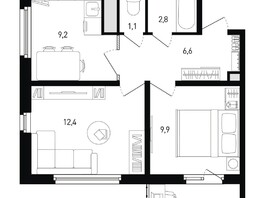 Продается 2-комнатная квартира ЖК 5 элемент Аске, лит 5-12 стр.1, сек.1,2, 43.2  м², 4980960 рублей