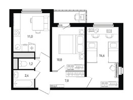 Продается 2-комнатная квартира ЖК Левенцовка Парк, лит 8-10 стр.1, сек.1,2,3, 49.3  м², 6813260 рублей