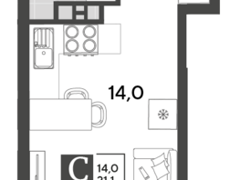 Продается Студия ЖК Порто-Ново, литера 5, 21.1 м², 4828313 рублей
