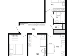 Продается 3-комнатная квартира ЖК 5 элемент Аске, лит 5-12 стр.1, сек.1,2, 65.4  м², 7050120 рублей