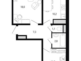 Продается 2-комнатная квартира ЖК Левенцовка Парк, лит 8-11 стр.1, сек.1,2,3, 52.5  м², 6205500 рублей