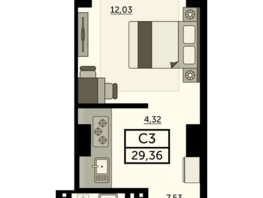 Продается Студия ЖК Город у реки, литер 8, 29.3  м², 4277800 рублей