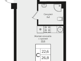 Продается Студия ЖК Клубный квартал Европа 6, литера 3, 26.8  м², 6040720 рублей