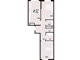 Продается 1-комнатная квартира ЖК МЕГАСИТИ, литера 1.1, 41.7 м², 6355060 рублей
