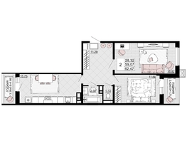 Продается 2-комнатная квартира ЖК Дружба, 2, 62.47 м², 8495920 рублей