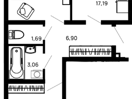 Продается 2-комнатная квартира ЖК Долина, Литер 1, 58.75 м², 6932500 рублей
