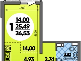 Продается Студия ЖК Предгорье ЛАГО-НАКИ, литера 8, 26.53  м², 4173000 рублей