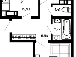 Продается 2-комнатная квартира ЖК Долина, литер 1, 59.79 м², 7055220 рублей