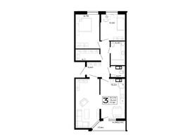 Продается 3-комнатная квартира ЖК Горные высоты, литер 5.1, 77.61  м², 8692320 рублей