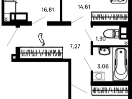 Продается 2-комнатная квартира ЖК Долина, литер 1, 59.5  м&sup2;, 7616000 рублей