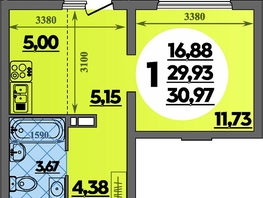 Продается Студия ЖК Предгорье ЛАГО-НАКИ, литера 3, 30.97  м&sup2;, 4747701 рублей