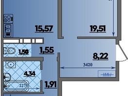 Продается 2-комнатная квартира ЖК Предгорье ЛАГО-НАКИ, литера 4, 66.83  м&sup2;, 7612000 рублей