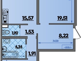 Продается 2-комнатная квартира ЖК Предгорье ЛАГО-НАКИ, литера 4, 67.37  м&sup2;, 7498999 рублей