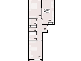 Продается 2-комнатная квартира ЖК Мегасити, литер 1.3, 65.5  м&sup2;, 10013750 рублей