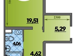 Продается 1-комнатная квартира ЖК Предгорье ЛАГО-НАКИ, литера 1, 47.43  м&sup2;, 6770225 рублей