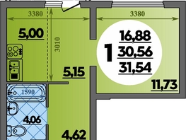 Продается Студия ЖК Предгорье ЛАГО-НАКИ, литер 8, 31.54  м&sup2;, 4455768 рублей